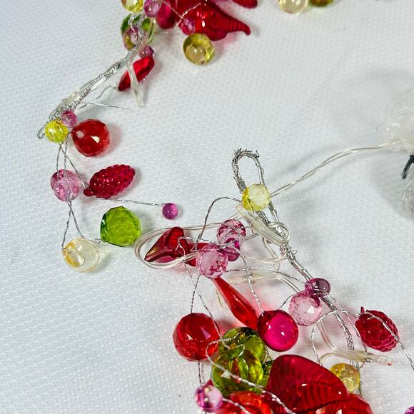 Vintage String lights Faceted Grapes Berries and Leaves Fruit Christmas holiday - Picture 6 of 8